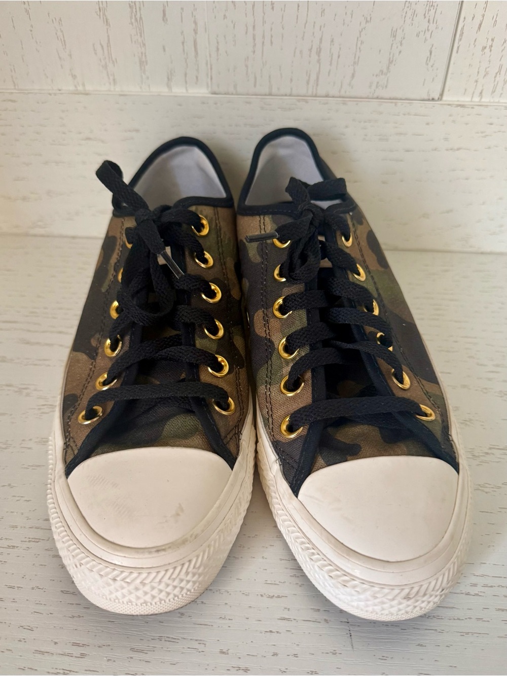 Converse Low-Top Camo Sneakers - Black, Green & Brown